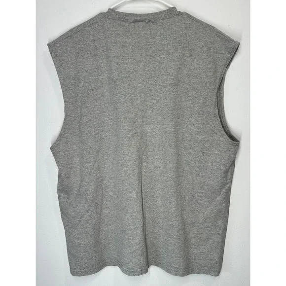 Vintage 90s Nike Cut Sleeve Tank Top Swoosh Shirt Gray - XL - Picture 3 of 5